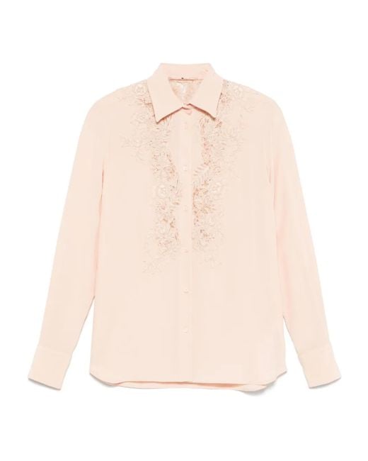 Ermanno Scervino レースパネル シャツ Natural