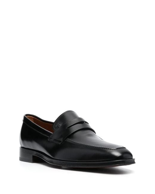 Tod's Black Square-Toe High-Shine Loafers for men