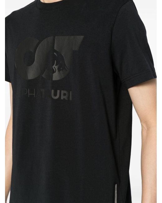 Alpha Tauri Black Logo-print Stretch-cotton T-shirt for men