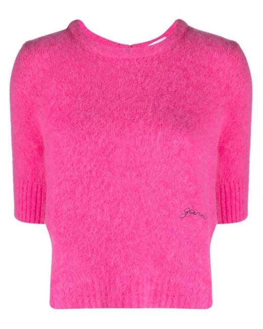 Ganni Pink Rückenfreier Pullover