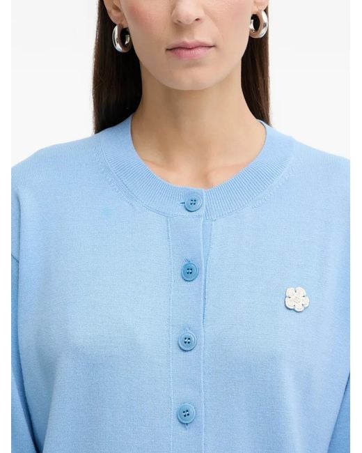 KENZO Blue Boke Flower Buttoned Cardigan