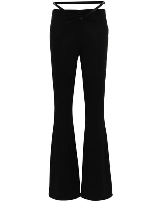 Courreges Black Belted Bootcut Trousers