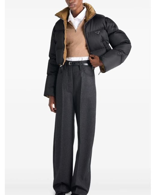 Prada Black Padded Stand-Up Collar Jacket