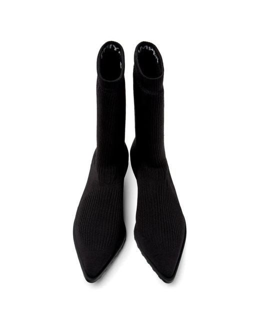 Camper Black Anna Pointed-Toe Ankle Boots