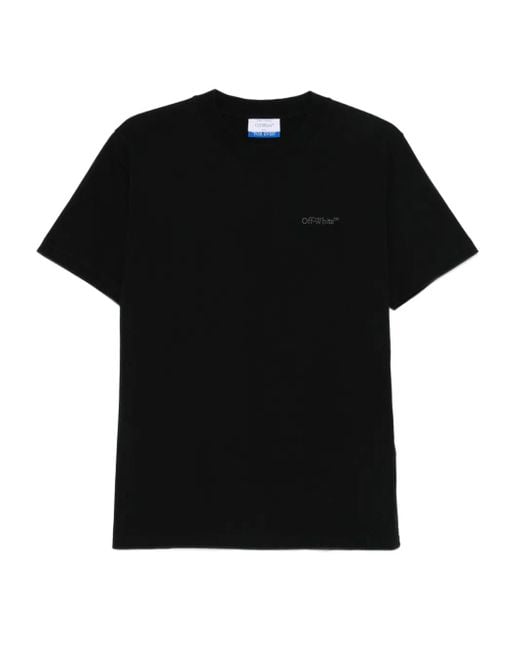 Off-White c/o Virgil Abloh Katoenen T-Shirt Met Geborduurd Logo in het Black voor heren