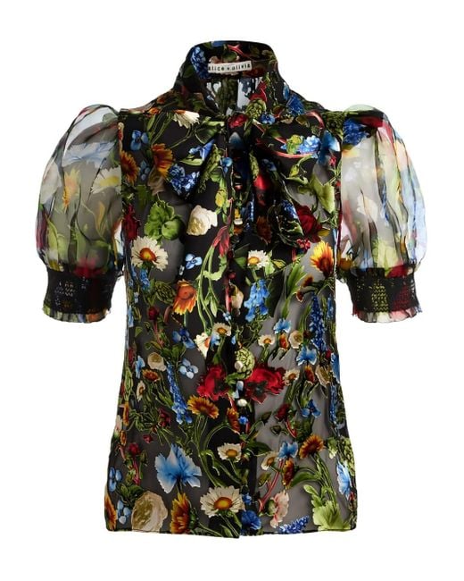 Alice + Olivia Brentley Blouse in het Green