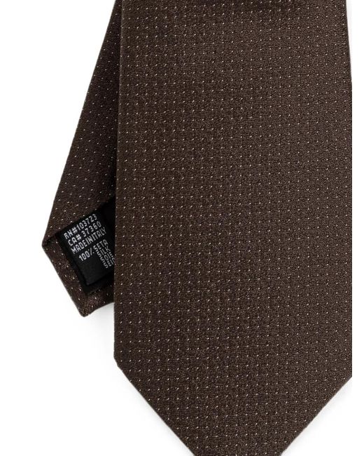 Giorgio Armani Brown Micro-Pattern Tie for men