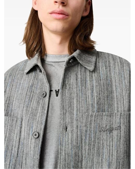 Axel Arigato Gray Aidan Striped Shirt Jacket for men