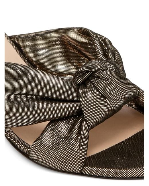 Stuart Weitzman Metallic Knot-Upper Heeled Sandals