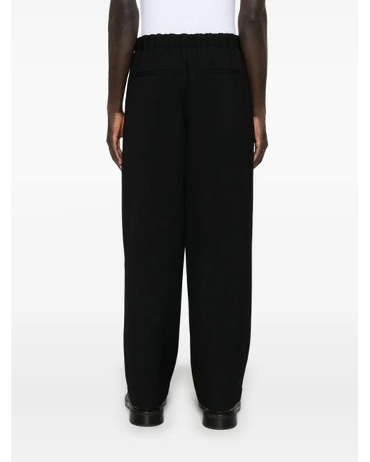 Jil Sander Wollen Broek Met Textuur in het Black voor heren