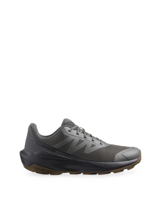 Salomon Gray Elixir Tour Mesh-Panelled Logo-Print Hiking Sneakers for men