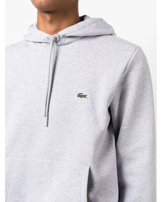 Lacoste White Logo Patch Hoodie for men