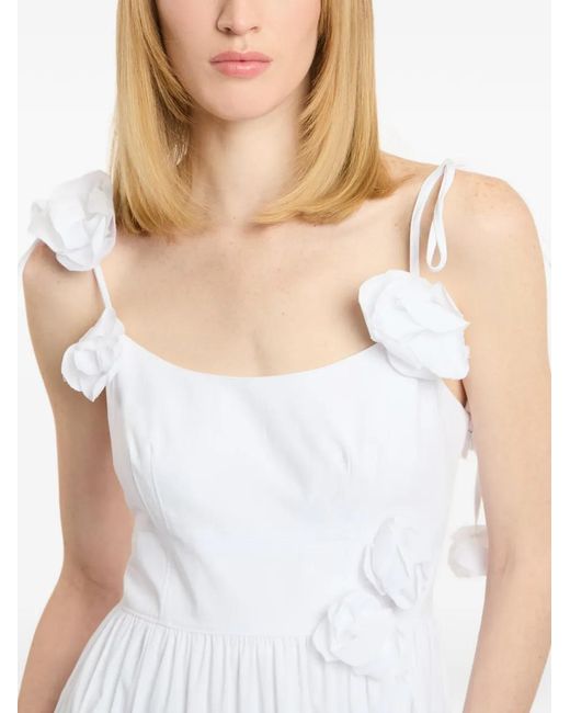 Cinq À Sept White Kael Floral-Appliqué Tiered Dress