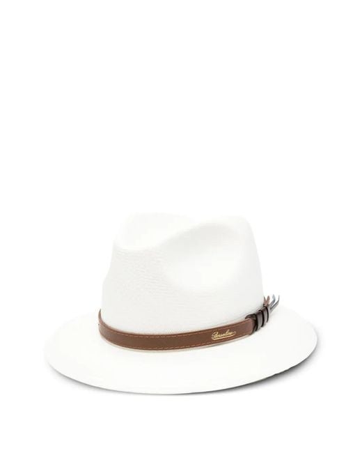 Borsalino White Country Panama Extra-Fine Wide-Brim Hat