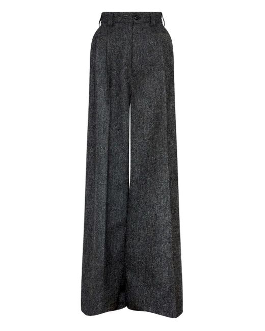Maison Margiela Black Wide-Leg Wool Trousers