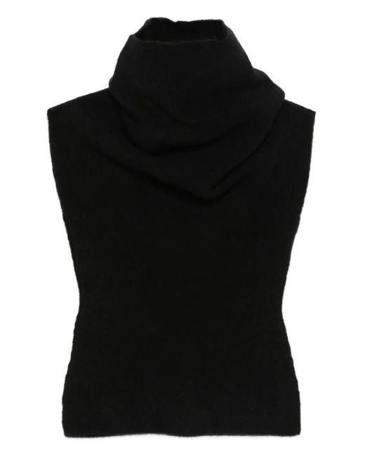Rick Owens Black Cowl Neck Top