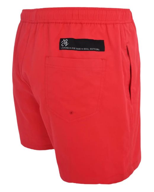 Stance Red Elastic-Waistband Swim Shorts for men
