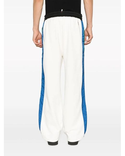 Moncler White Side-Stripe Cotton Track Pants for men