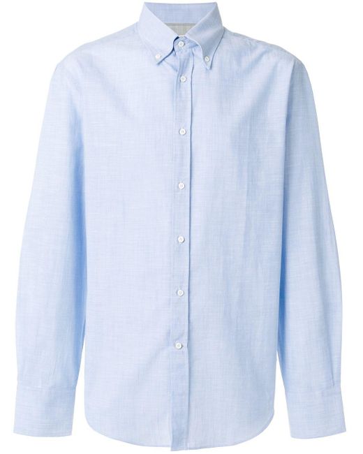 Brunello Cucinelli Weites Button-down-Hemd in Blue für Herren