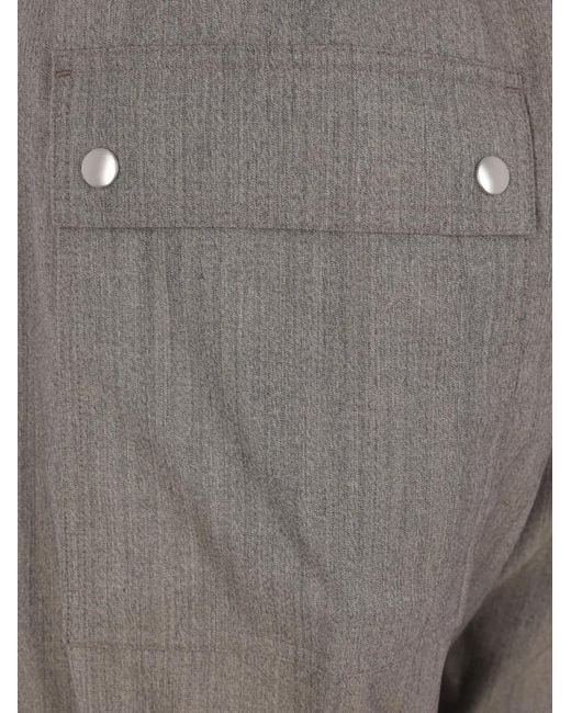 Rick Owens Gray Drawstring-Fastening Trousers for men