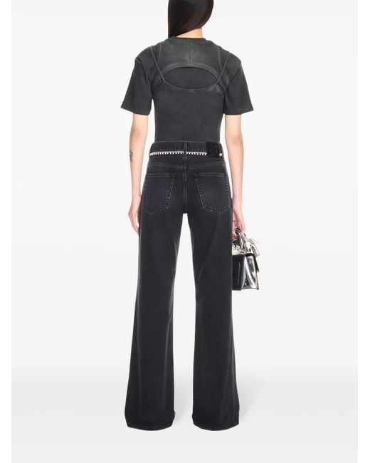 Off-White c/o Virgil Abloh Blue Belted Wide Jeans
