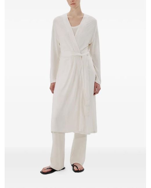 Another Tomorrow White Belted Jersey Robe