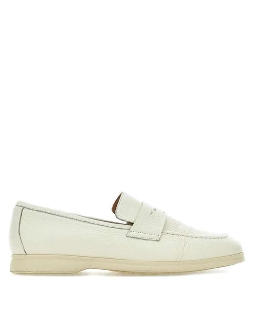 Duca Degli Abruzzi White Leather Loafers for men