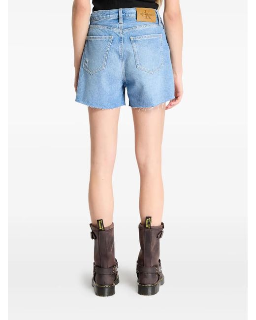 Calvin Klein Blue Distressed Denim Shorts