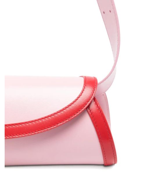 Jil Sander Pink Cannolo Bicolour Shoulder Bag