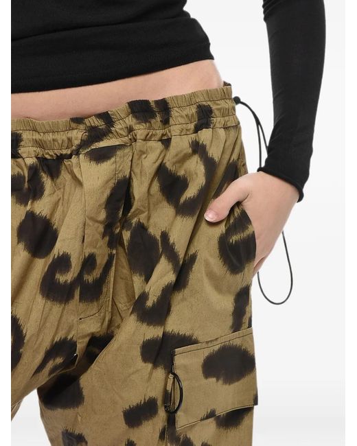 Stella McCartney Natural Taylor Animal-Print Cargo Pants