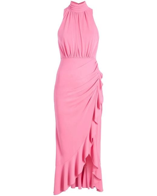 Cinq À Sept Pink Antonia Asymmetric Midi Dress