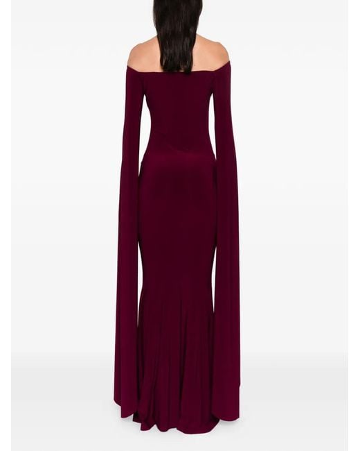 Norma Kamali Purple Long-Sleeve Maxi Dress