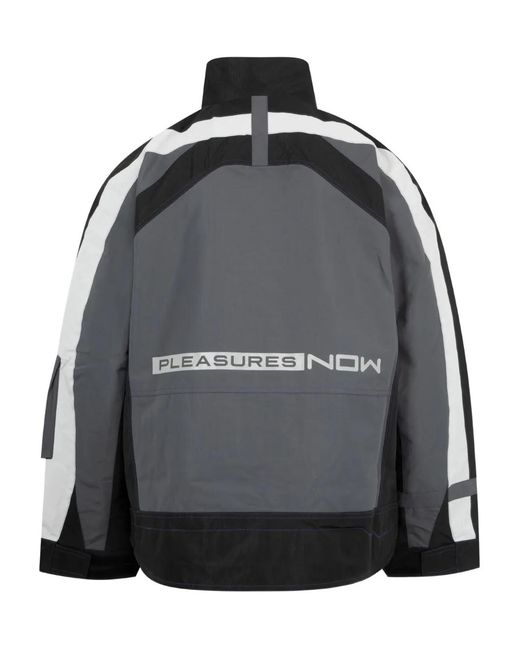 Pleasures Black Tactical Moto Zip Jacket for men