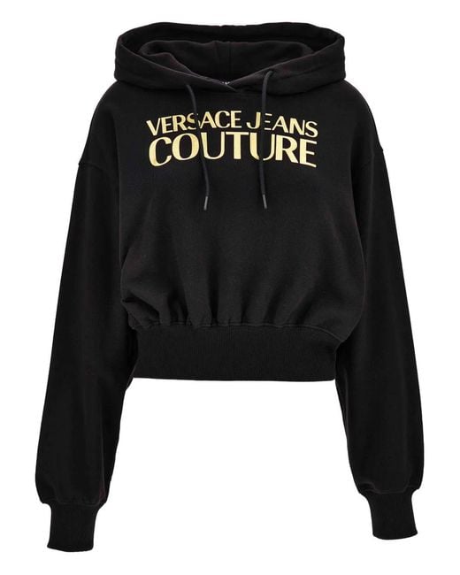 Versace Jeans Couture Black Hoodie À Logo