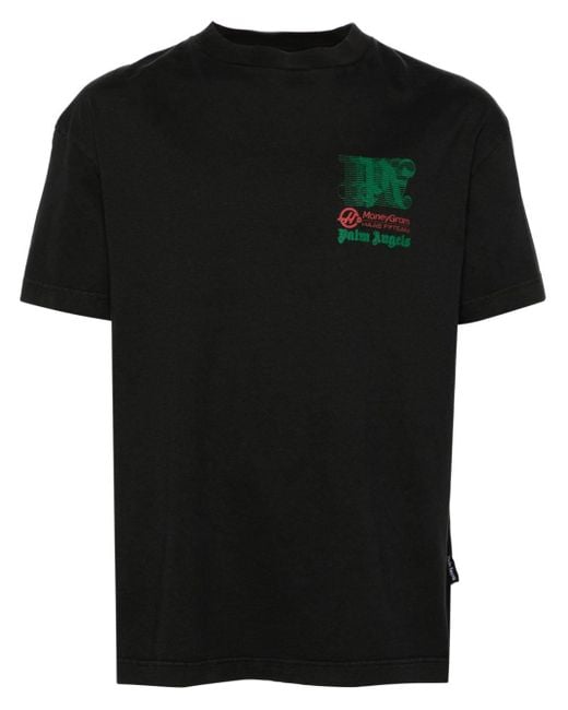 Palm Angels Black X Moneygram Haas F1 Cotton T-shirt