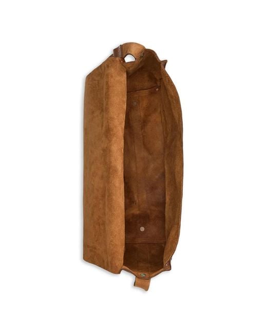 RRL Brown Hugo Buckle Leather Messenger Bag for men