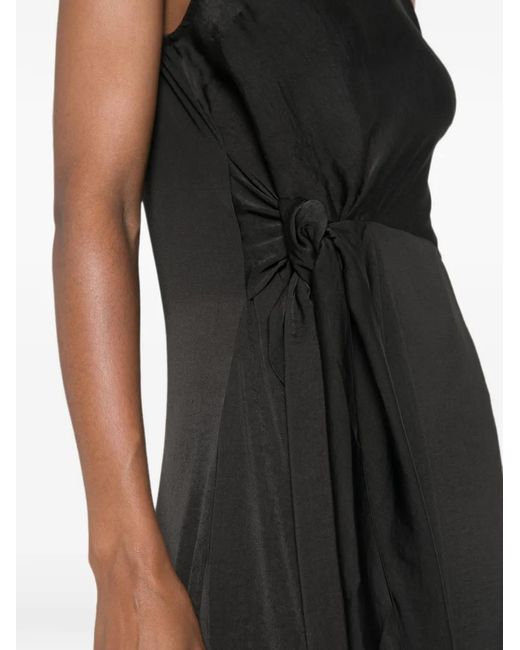 MOUTAKI Black Knot-Detail Sleeveless Midi Dress
