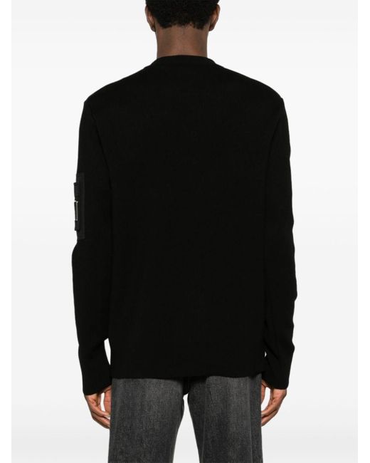 Givenchy Black Pocket-appliqué Wool Jumper for men