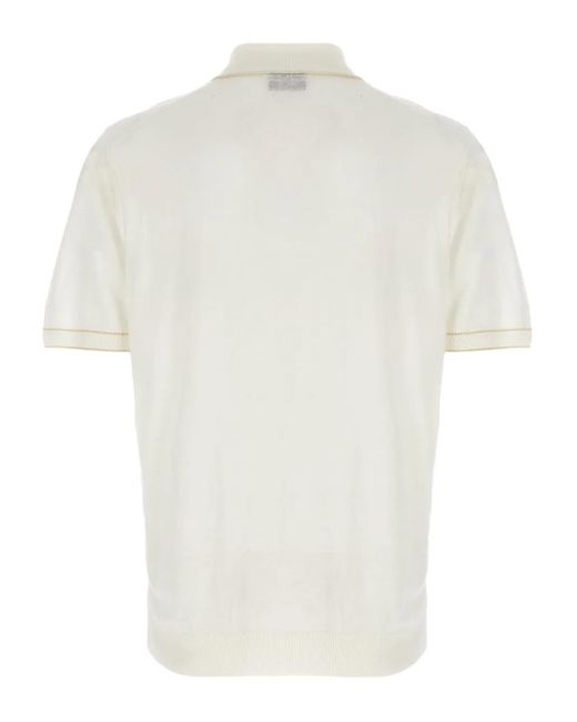 Boss White Jiovanotto Zip-Up Short-Sleeve Polo Shirt for men