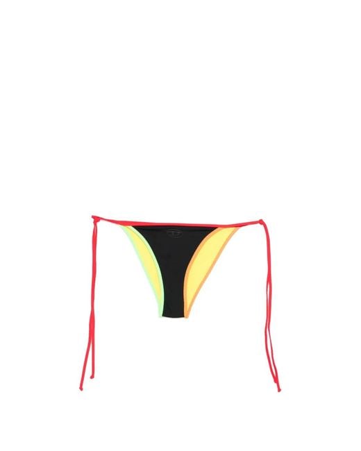 DIESEL White Colour-Block String Bikini Bottom