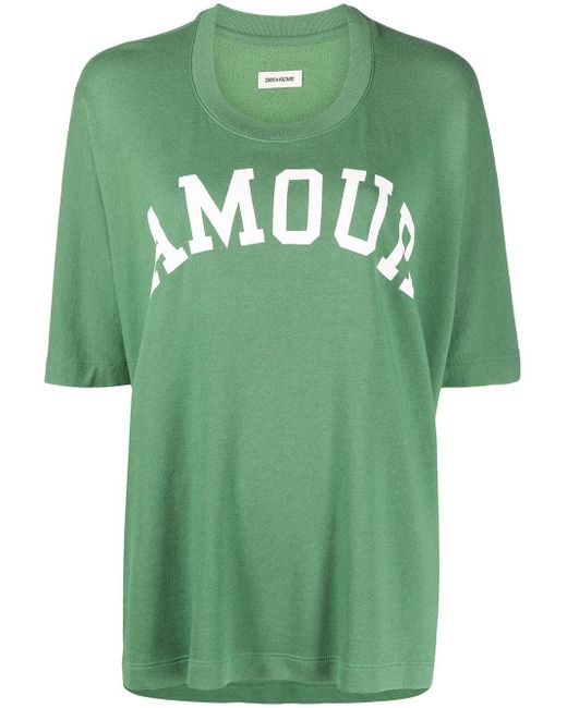 Zadig & Voltaire Green Portland Amour T-shirt