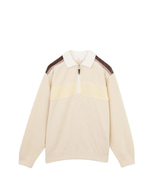 Toga Natural Panelled Zip-Up T-Shirt for men
