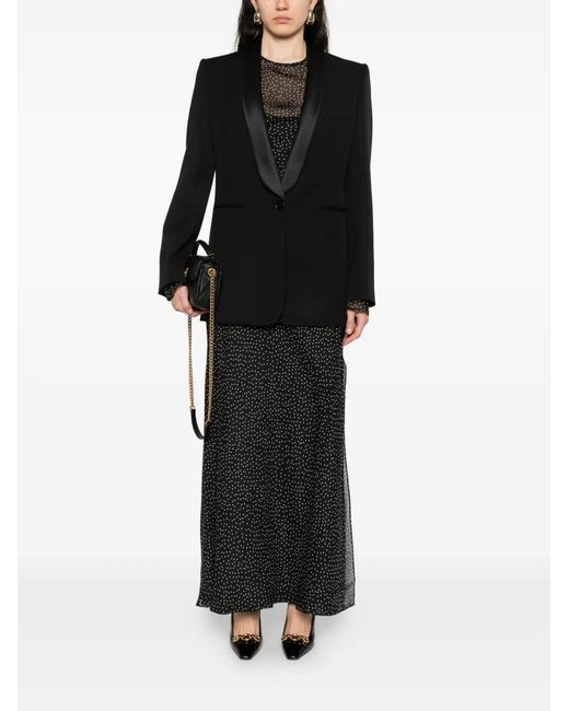 Chloé Black Satin-Lapel Blazer