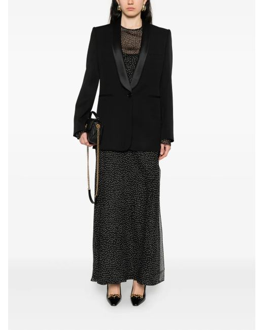 Chloé Black Satin-Lapel Blazer