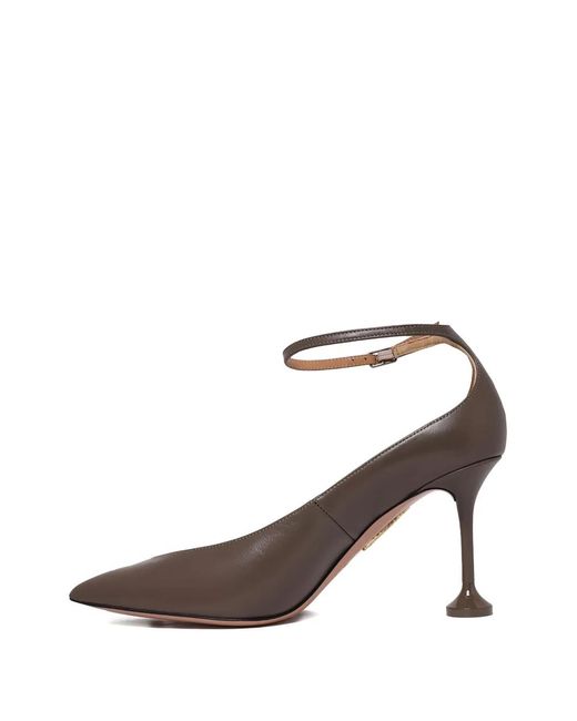 Aquazzura White Le Noir Ankle-Strap Pumps