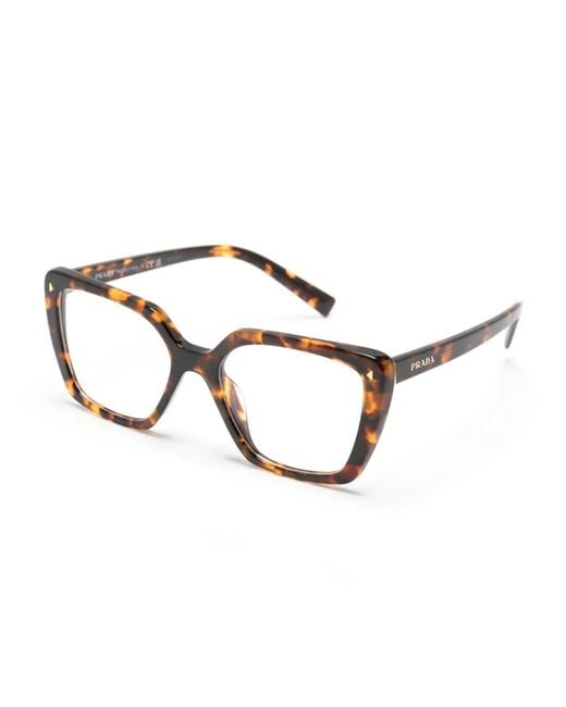 Prada Brown Square-Frame Tortoiseshell-Effect Glasses