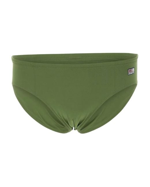 Mc2 Saint Barth Green Logo-Patch Swim Trunks for men