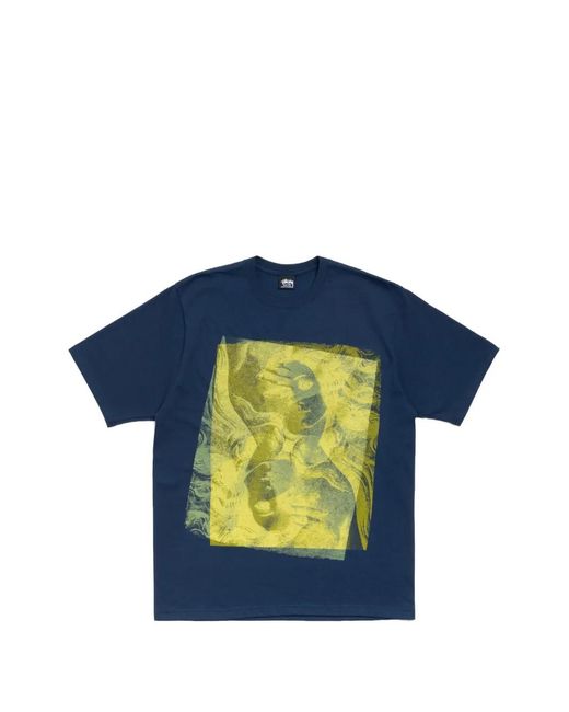 Stussy Blue Double Venus Tee Graphic-Print Cotton T-Shirt