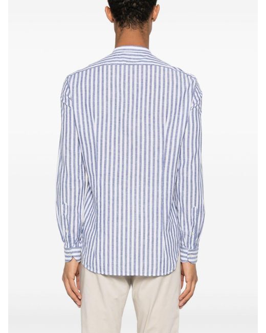 Manuel Ritz Blue Striped Slub-texture Shirt for men