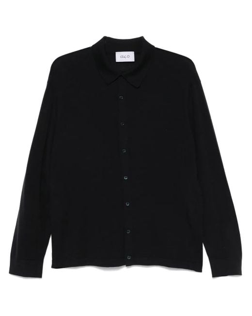 D4.0 Black Wool Cardigan for men